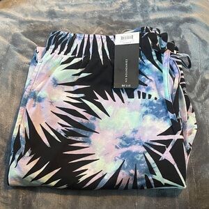 Super Soft No Boundaries Black and Pastel Tie-Dye Straight Leg Sweatpants